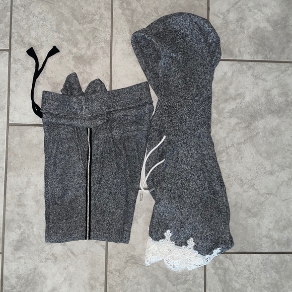 THE KOOPLES SPORT Gray Soft Fleece Set Hooded Top Pull-On Joggers Size 1/2 - Picture 16 of 16